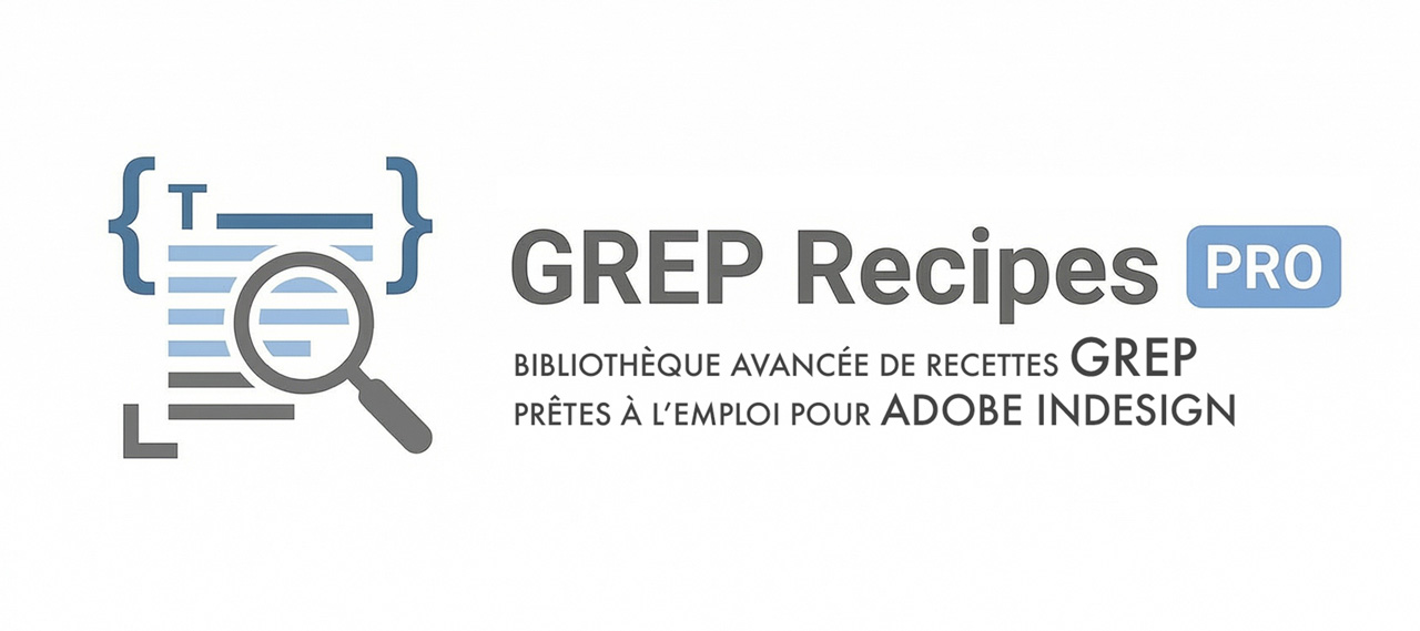 Bibliothèque de recettes GREP prêtes à l'emploi pour Adobe Indesign.